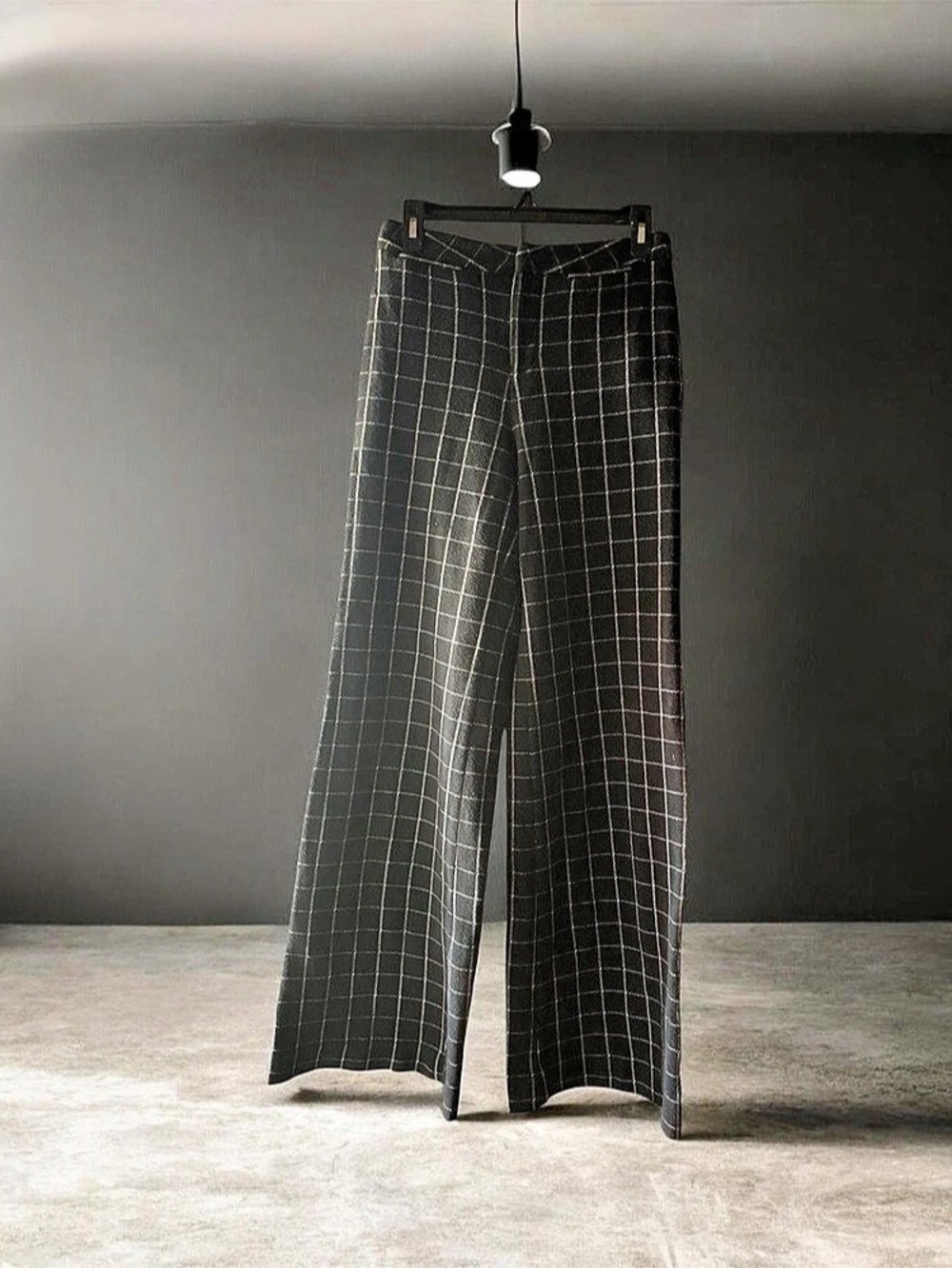 Free peoples Checkered Wide Leg Pants in Black & White